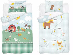  Pamut ágynemű huzat 90*120 cm - Little Farm menta