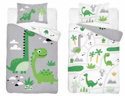  Pamut ágynemű huzat 90*120 cm - Szürke Dinó