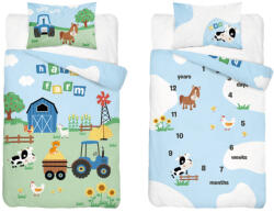  Pamut ágynemű huzat 90*120 cm - Farm kék traktorral
