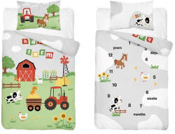  Pamut ágynemű huzat 90*120 cm - Farm piros traktorral