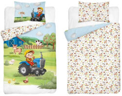  Bambusz ágynemű huzat 100*135 cm - Farm kék traktorral
