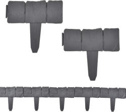 [casa. pro] Set 10 buc Bordura Decorativa pentru Gradina cu Efect de Piatra Palisada Gri Inchis, Lungime Totala 250cm (54408941)