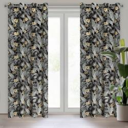 Takoy Puha bársony sötétítő függöny LOREN egzotikus levél- és virágmintával