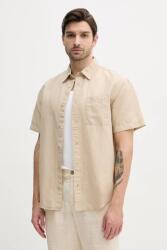 Calvin Klein len ing férfi, galléros, bézs, regular, J30J327296 - bézs M