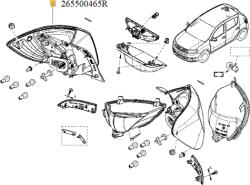 Original Renault Lampa spate ORIGINAL RENAULT 265500465R (265500465R)