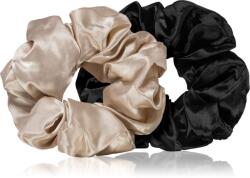 BrushArt Hair Large satin scrunchie set ластици за коса Cream & Black