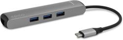 Epico Type-C Hub Slim 4K HDMI & Ethernet - silver, black cable