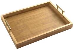 Pufo Elegáns, bambuszfából készült Pufo tálca fém fogantyúval a tálaláshoz, 38 x 26 cm (Pufo4102)
