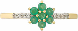  9 Karátos Arany Gyűrű Brazil Smaragddal és Természetes Cirkónnal, PCY11222/59