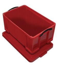  Cutie de depozitare din plastic cu capac cu cleme, rosie, 64 l M932343