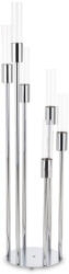Art-Pol Gyertyatartó Fém, Üveg Ezüst 117x27x27cm (180089)