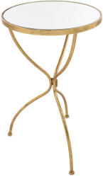 Art-Pol Design fém antikolt körasztal, márvány hatású asztallap 64.5x40x40cm (163783)