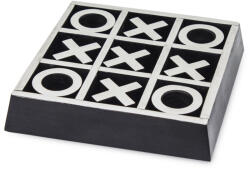 Art-Pol Tic-Tac-Toe táblajáték fa-fém makett ezüst-fekete asztali dekoráció 4x17, 5x17, 5cm (120048) - pepita