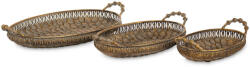Art-Pol Antique keleties jellegű ovális dombormintás óarany 3db-os tálca szett 9x49x27 / 9x42x23 / 9x31x17cm (175622)