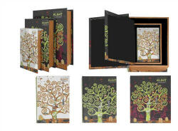  Könyvdoboz 3 részes, 30x22x7/25x16x5, 5/20x12x3, 5cm, fa, Klimt: Életfa (195-9071)