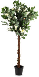 Art-Pol Dekoratív Camellia Tree Műanyag Zöld, Fehér 130x65x65cm (176105)