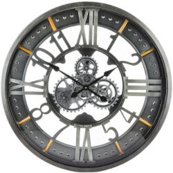 Art-Pol Industrial sötétszürke kerek fém fogaskerekes kvarc falióra arab számokkal 66x66x8, 5cm (144219)