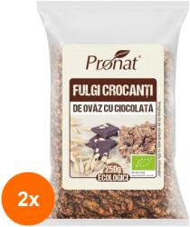 Pronat Foil Pack Set 2 x Fulgi Crocanti Bio de Ovaz cu Ciocolata 250g