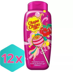 Chupa Chups Eper örvény hab-és tusfürdő, 300 ml KARTON - 12 db (K5013692273060)