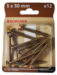 KOELNER 5x50 mm-es faforgácslapcsavar 12db/bliszter (B-UC-5050) (51651)