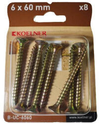 KOELNER 6x60 mm-es faforgácslapcsavar 8db/bliszter (B-UC-6060) (51660)