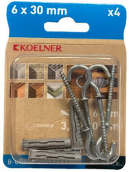 KOELNER UNIPLUG nylon dübel 6x30mm+körkampó 3.5x60mm (B-UNIFIX-06S) (64449)