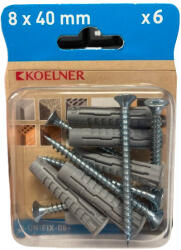 KOELNER UNIPLUG nylon dübel 8x40mm+ süllyf. csav. 5x60mm (B-UNIFIX-08+) (64451)