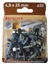 KOELNER 4.8x25 mm hatlapfejű red. fúróhegyű önf. lem. csavar fához+EPDM (B-OD-48025T)