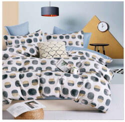Talo Lenjerie pat dublu, bumbac finet, 6 piese, cearceaf normal 220x240cm, cearceaf pilota 200x220cm, 2 fete de perna 50x70, 2 fete de perna 70x70-A1058 (A1058) Lenjerie de pat