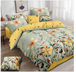 Talo Lenjerie pat dublu, bumbac finet, 6 piese, cearceaf cu elastic 180x200cm, cearceaf pilota 200x230cm, 2 fete de perna 50x70, 2 fete de perna 70x70-A1120 (A1120) Lenjerie de pat