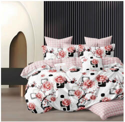 Talo Lenjerie pat dublu, bumbac finet, 6 piese, cearceaf normal 220x240cm, cearceaf pilota 200x220cm, 2 fete de perna 50x70, 2 fete de perna 70x70-A1105 (A1105) Lenjerie de pat