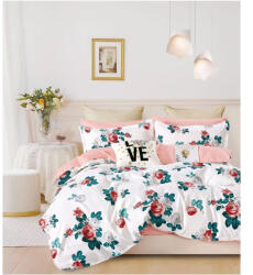 Talo Lenjerie pat dublu, bumbac finet, 6 piese, cearceaf normal 220x240cm, cearceaf pilota 200x220cm, 2 fete de perna 50x70, 2 fete de perna 70x70-A1066 (A1066) Lenjerie de pat