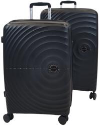 Touareg négykerekű kör bordás, fekete polipropilén M, L bőrönd szett-TG8002-2db - borond-aruhaz