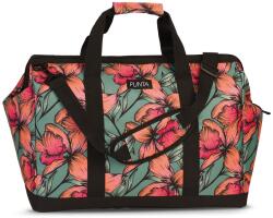 PUNTA WEEKEND közepes, bevont keretes, zippes, zöld, pink virág mintás utazótáska 10483-2614