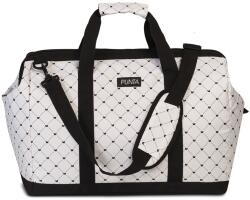 PUNTA WEEKEND közepes, bevont keretes, zippes, fehér, fekete pillangó mintás utazótáska 10483-2000