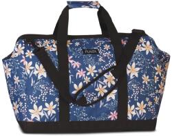 PUNTA WEEKEND közepes, bevont keretes, zippes, kék, virág mintás utazótáska 10483-0600
