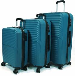 Touareg 2024 négykerekű S bordás, kék-fekete polipropilén bőrönd szett-TG2311-3db