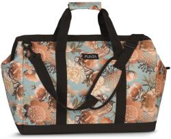 PUNTA WEEKEND közepes, bevont keretes, zippes, kék, őszi virág mintás utazótáska 10483-5834