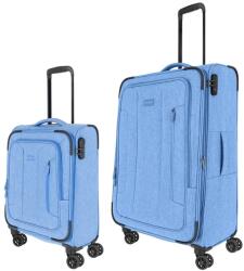 Travelite BOJA 2 db-os, négykerekű bőrönd szett S+L-kék