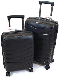 Touareg 2024 négykerekű fekete polipropilén S, M bőrönd szett-TG056-2db - borond-aruhaz