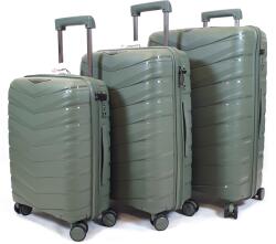 Touareg 2024 négykerekű khaki polipropilén bőrönd szett-TG056-3db - borond-aruhaz