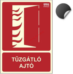  TŰZGÁTLÓ AJTÓ - Tűzvédelmi jel, öntapadó felirat, utánvilágító IMPLASER B150