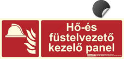  HŐ ÉS FÜSTELVEZETŐ KEZELŐ PANEL öntapadó felirat - Tűzvédelmi jel, Utánvilágító jel 30x10 cm - IMPLASER B150