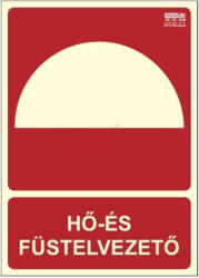  HŐ ÉS FÜSTELVEZETŐ KÉZI INDÍTÓ - Tűzvédelmi jel, Utánvilágító műanyag tábla 15x21 cm, 0, 7 mm vastag - IMPLASER B150