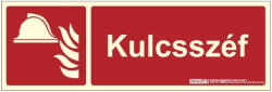  TŰZKULCS / KULCSSZÉF DOBOZ felirat - Tűzvédelmi jel, Utánvilágító műanyag tábla 30x10 cm, 0, 7 mm vastag