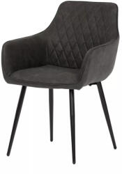 Artium Modern Karos Étkezőszék Elegáns Díszvarrással. Fekete Szövet Kárpitozás. DCH-225. Raktárról (r-DCH-225_BK3)