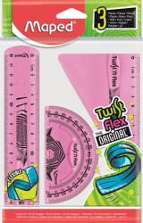 Maped Vonalzókészlet, műanyag, törhetetlen, 3 darabos, MAPED "Twist'n Flex (IMA895024)