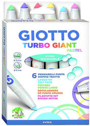 GIOTTO Filctoll GIOTTO Turbo Giant pasztell vastag 7, 5mm akasztható 6db-os készlet (4310 00) - kreativjatek