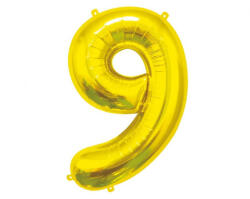 Arany Gold 9-es szám fólia lufi 85 cm (MLG181067) - kreativjatek