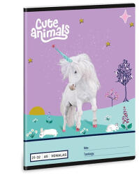 Ars Una Füzet vonalas ARS UNA A/5 32 lapos 21-32 4-8. osztályos Cute Animals-Unicorn